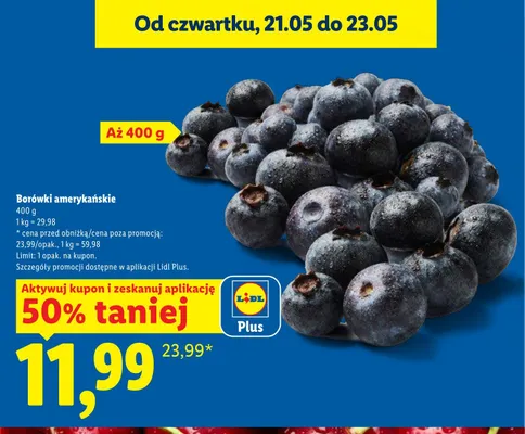 Borówki amerykańskie promocja w Lidl