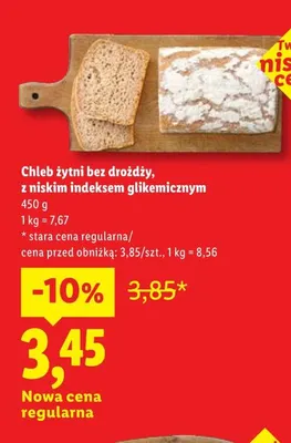 Chleb żytni bez drożdży z niskim indeksem glikemicznym promocja w Lidl