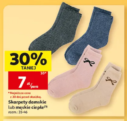 Skarpety damskie ciepłe promocja w Auchan