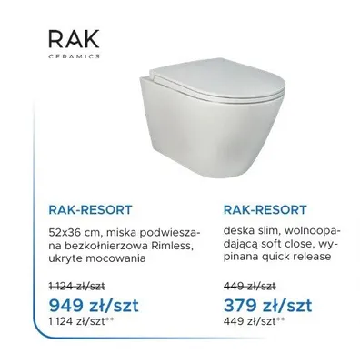 Miska WC wisząca RAK Ceramics RAK-Resort promocja w Blu Salony Łazienek