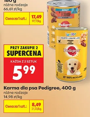 Karma dla psa Pedigree Adult promocja w Biedronka