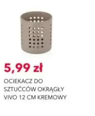Ociekacz do sztućców okrągły Vivo 12 cm kremowy promocja w Nela