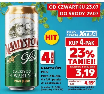 Piwo Namysłów Pils promocja w Kaufland