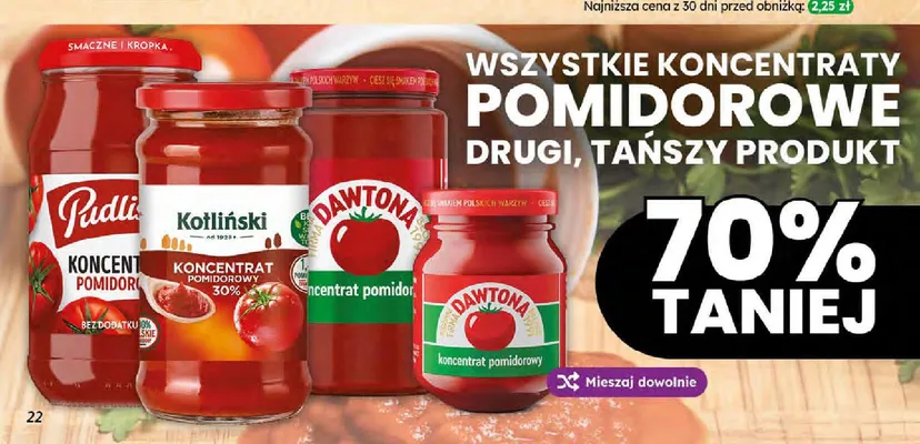Koncentrat pomidorowy Dawtona promocja w Dino