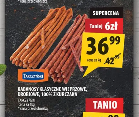 Kabanosy klasyczne wieprzowe Tarczyński promocja w Arhelan