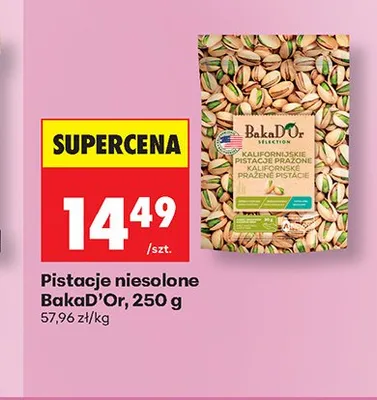 Pistacje niesolone BakaD'Or promocja w Biedronka