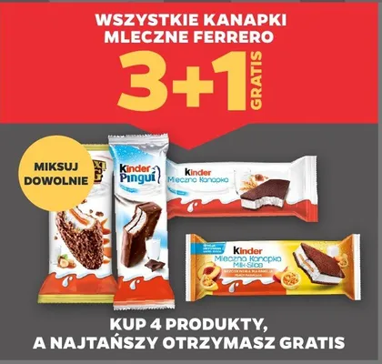 Wszystkie kanapki mleczne 3+1 GRATIS promocja w Netto