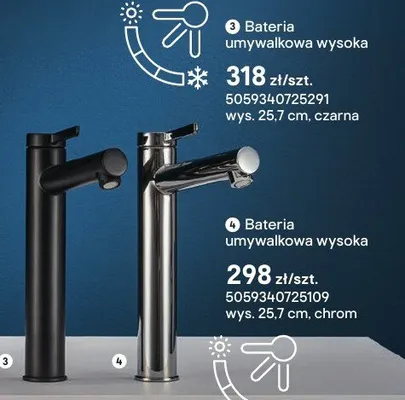 Bateria umywalkowa wysoka GoodHome Maza czarna promocja w Castorama