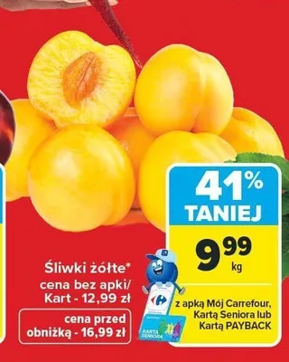 Śliwki żółte promocja w Carrefour