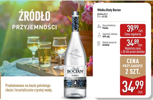 Wódka Biały Bocian promocja w Aldi