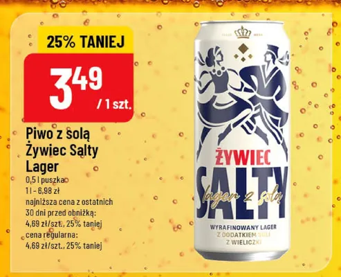 Piwo Żywiec Salty Lager z solą promocja w POLOmarket