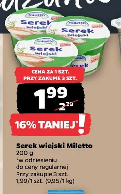 Serek wiejski Miletto promocja w Netto