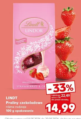 Praliny czekoladowe LINDT różne rodzaje promocja w Kaufland