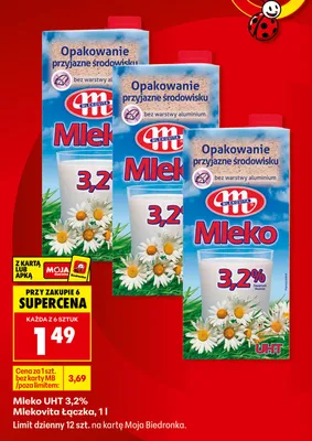 Mleko UHT 3,2% promocja w Biedronka