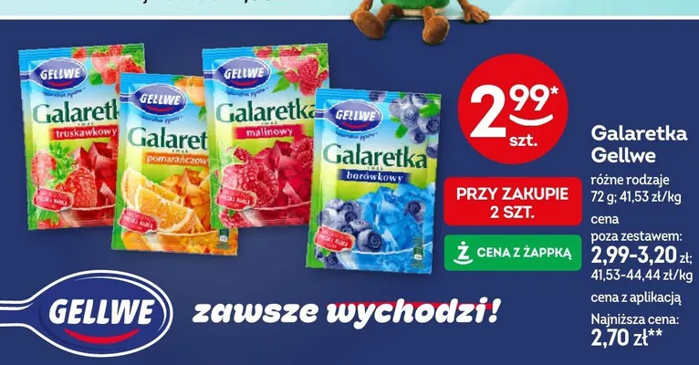 Galaretka Gellwe borówkowy promocja w Żabka