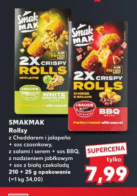 Rollsy z nadzieniem jabłkowym + sos z białą czekoladą Smakmak promocja w Kaufland