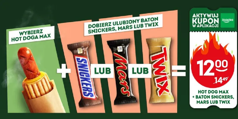 Zestaw Hot Dog Max + baton Snickers promocja w Żabka