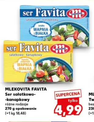 Ser sałatkowo-kanapkowy Favita Mlekovita promocja w Kaufland