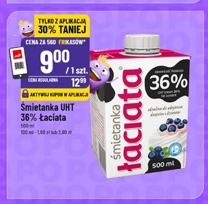 Śmietanka UHT 36% Łaciata promocja w POLOmarket