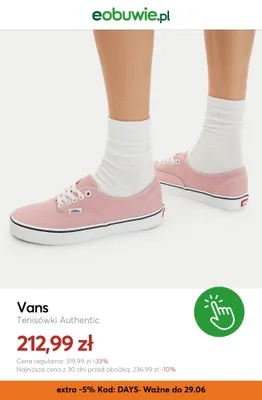 Tenisówki Vans Authentic promocja w eobuwie.pl