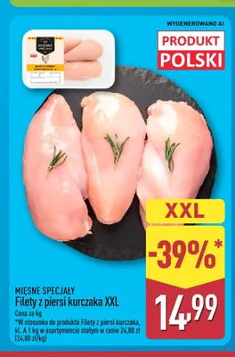 Filety z piersi kurczaka XXL Mięsne Specjały promocja w Aldi