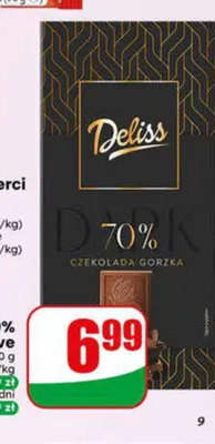 Czekolada gorzka 70% Deliss Exclusive promocja w Dino
