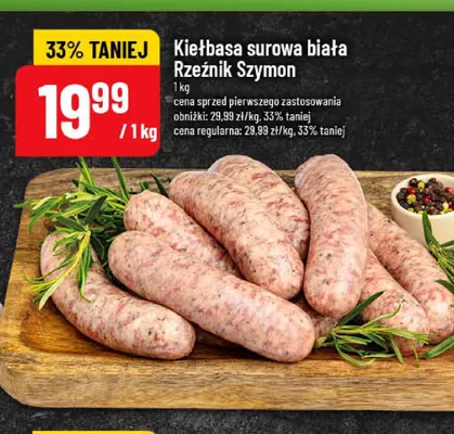 Kiełbasa surowa biała Rzeźnik Szymon promocja w POLOmarket