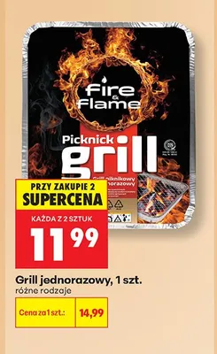 Grill jednorazowy Fire & Flame promocja w Biedronka