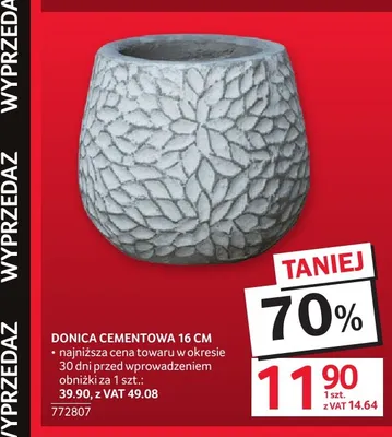 Donica cementowa 16 cm promocja w Selgros