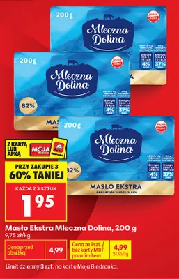 Masło Ekstra Mleczna Dolina promocja w Biedronka