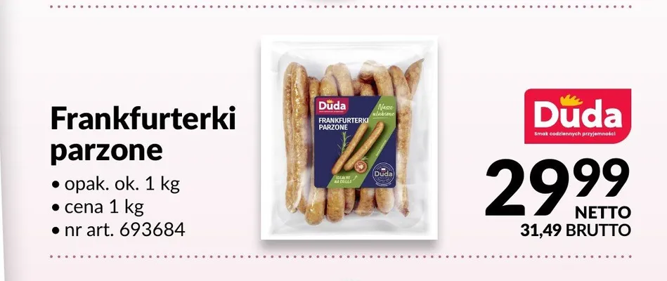 Frankfurterki parzone Duda promocja w Makro