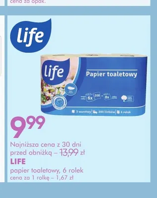 Papier toaletowy Life 6-pak promocja w Super-Pharm