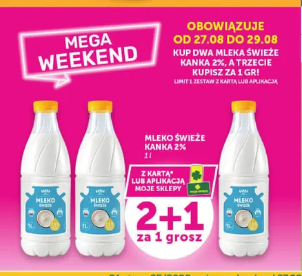 Mleko świeże Kanka 2% promocja w Groszek