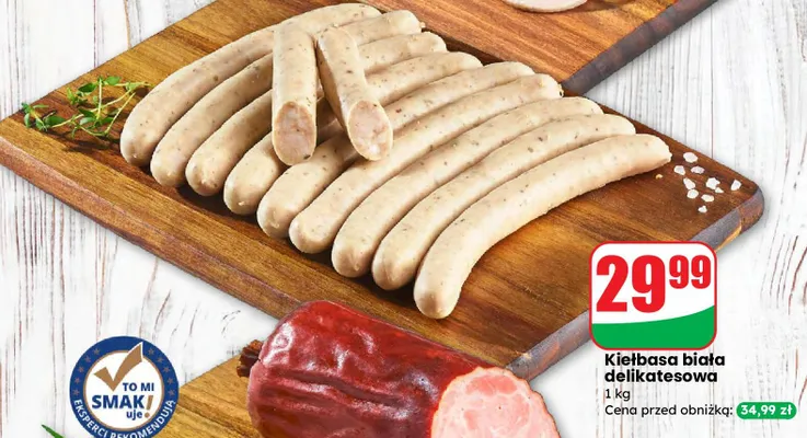 Kiełbasa biała delikatesowa promocja w Dino