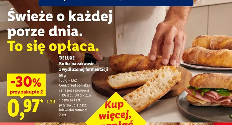 Bułka na zakwasie z wydłużonej fermentacji Deluxe promocja w Lidl