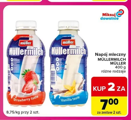 Napój mleczny Müllermilch Müller waniliowy promocja w Carrefour Express