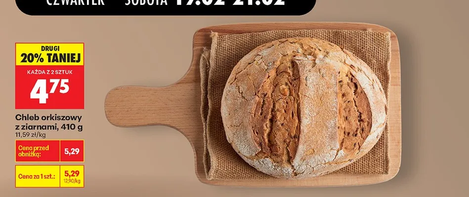Chleb orkiszowy z ziarnami promocja w Biedronka