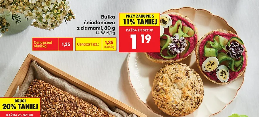Bułka śniadaniowa z ziarnami promocja w Biedronka