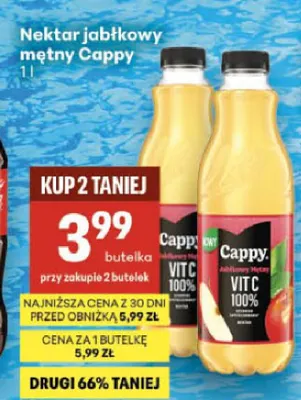 Nektar jabłkowy mętny Cappy promocja w Delikatesy Centrum