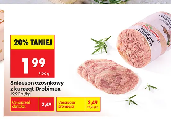 Salceson czosnkowy z kurcząt Drobimex promocja w Biedronka