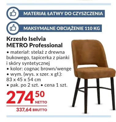 Krzesło Iselvia Metro Professional promocja w Makro