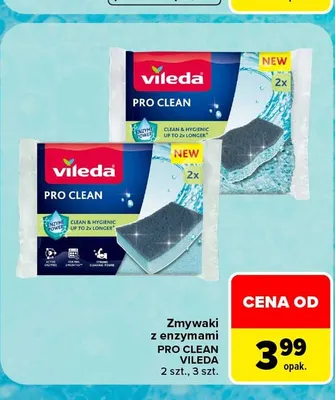Zmywaki z enzymami Pro Clean Vileda 2-pak promocja w Carrefour