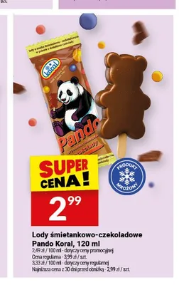 Lody śmietankowo-czekoladowe Pando Koral promocja w Twój Market
