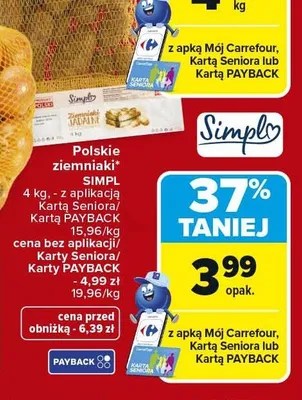 Ziemniaki polskie promocja w Carrefour Market