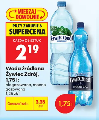 Woda źródlana niegazowana Żywiec Zdrój promocja w Biedronka