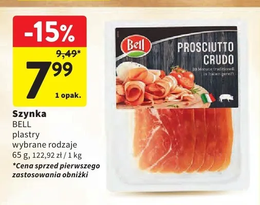 Szynka Prosciutto Crudo Bell promocja w Intermarche