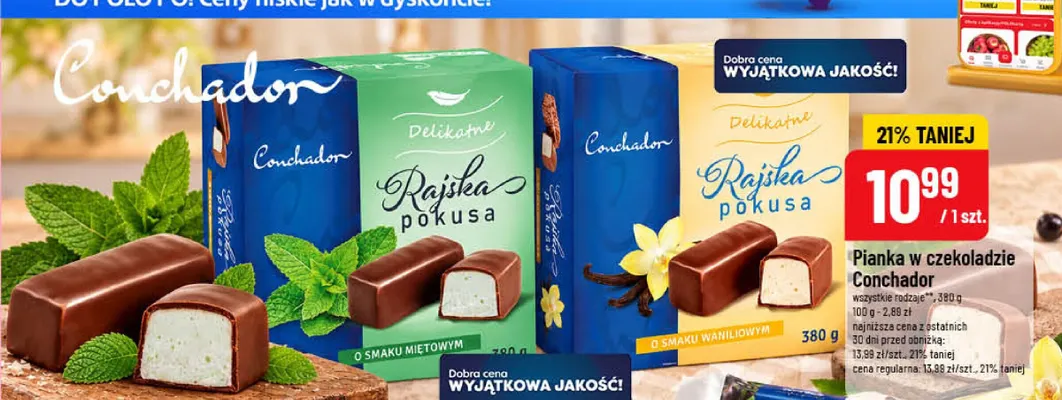 Pianka w czekoladzie o smaku waniliowym Conchador promocja w POLOmarket