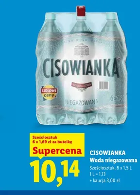 Woda niegazowana CISOWIANKA 6-pak 1,5l promocja w Lidl