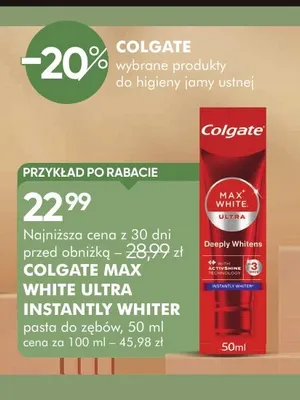 Colgate Max White Ultra Instantly Whiter pasta do zębów promocja w Super-Pharm