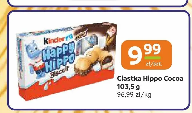 Ciastka Kinder Happy Hippo Cocoa promocja w Społem Częstochowa